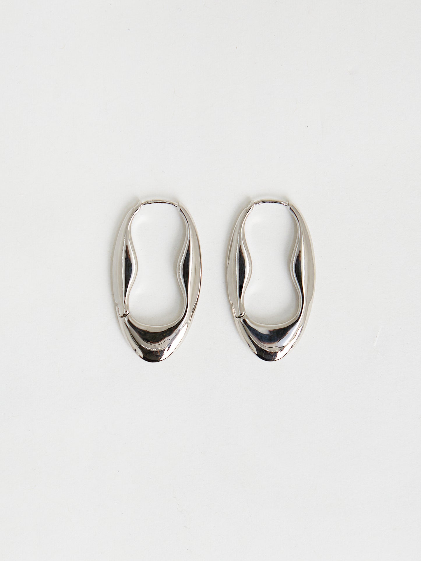 Abstract Clip Earrings (Silver)