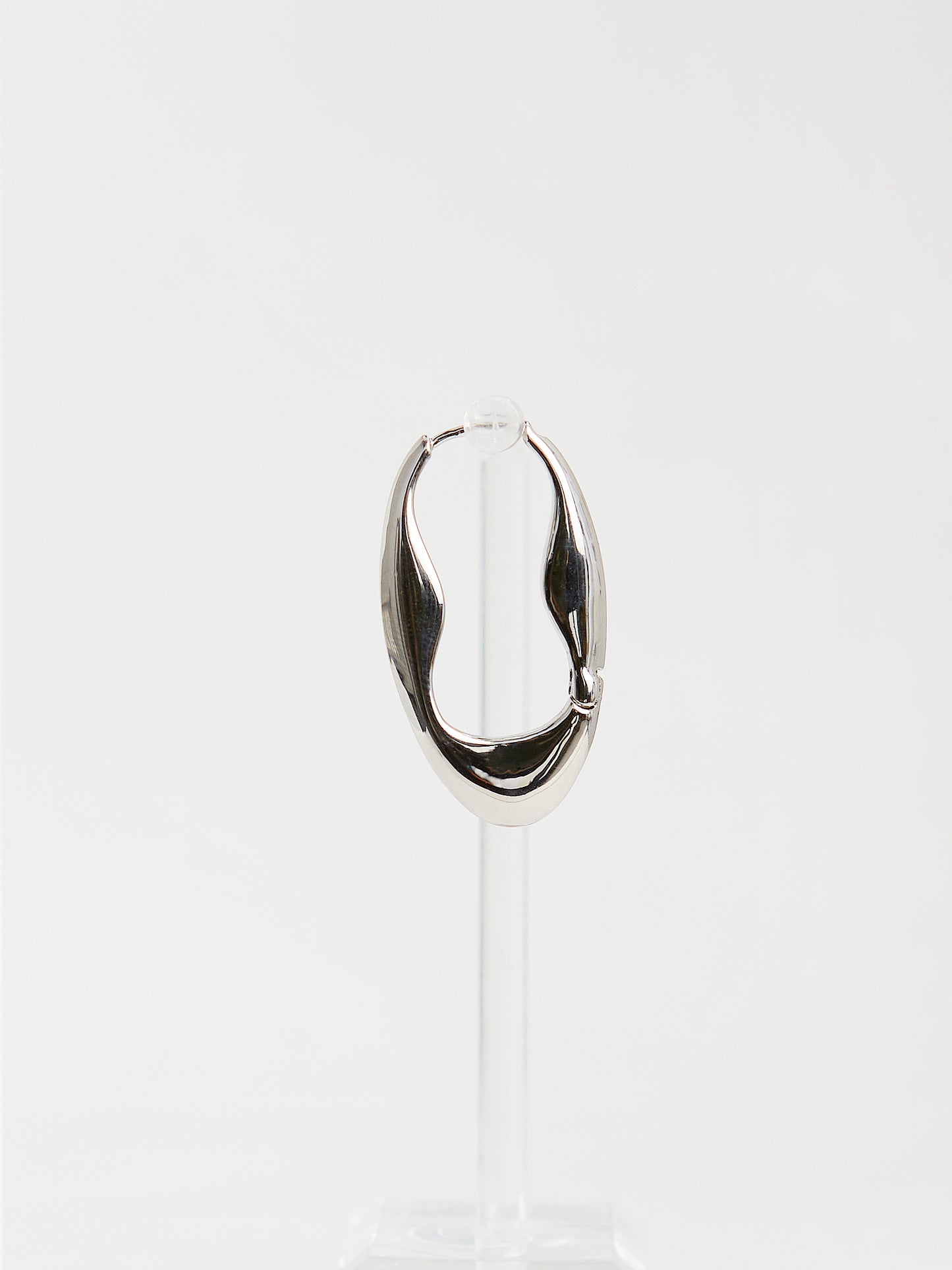 Abstract Clip Earrings (Silver)