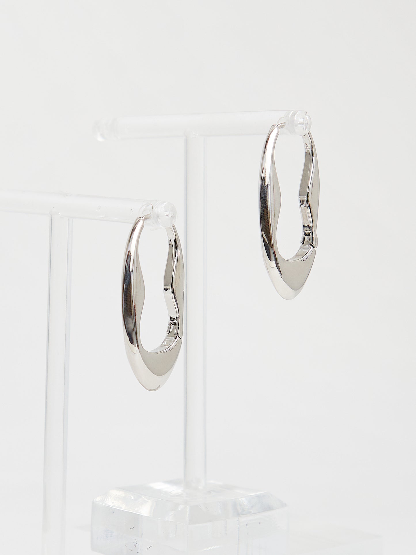 Abstract Clip Earrings (Silver)