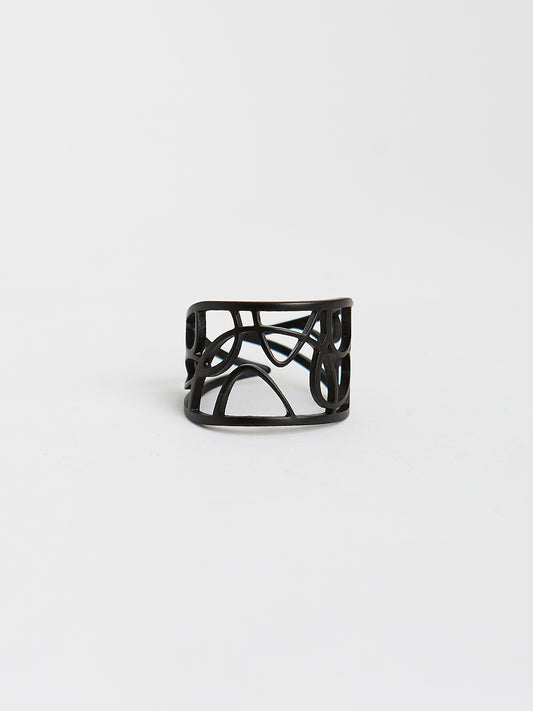 Black Patterned Ring