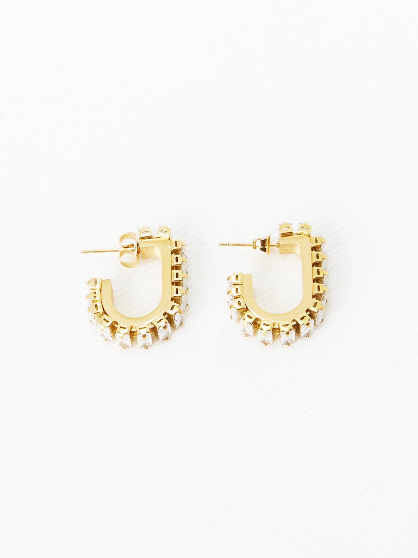 Cubic U Hoop Earrings