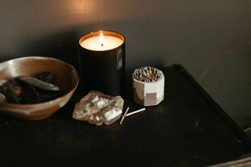 Tenn Prairie Grey & White Match Holder w/ Striker and Grey Matches
