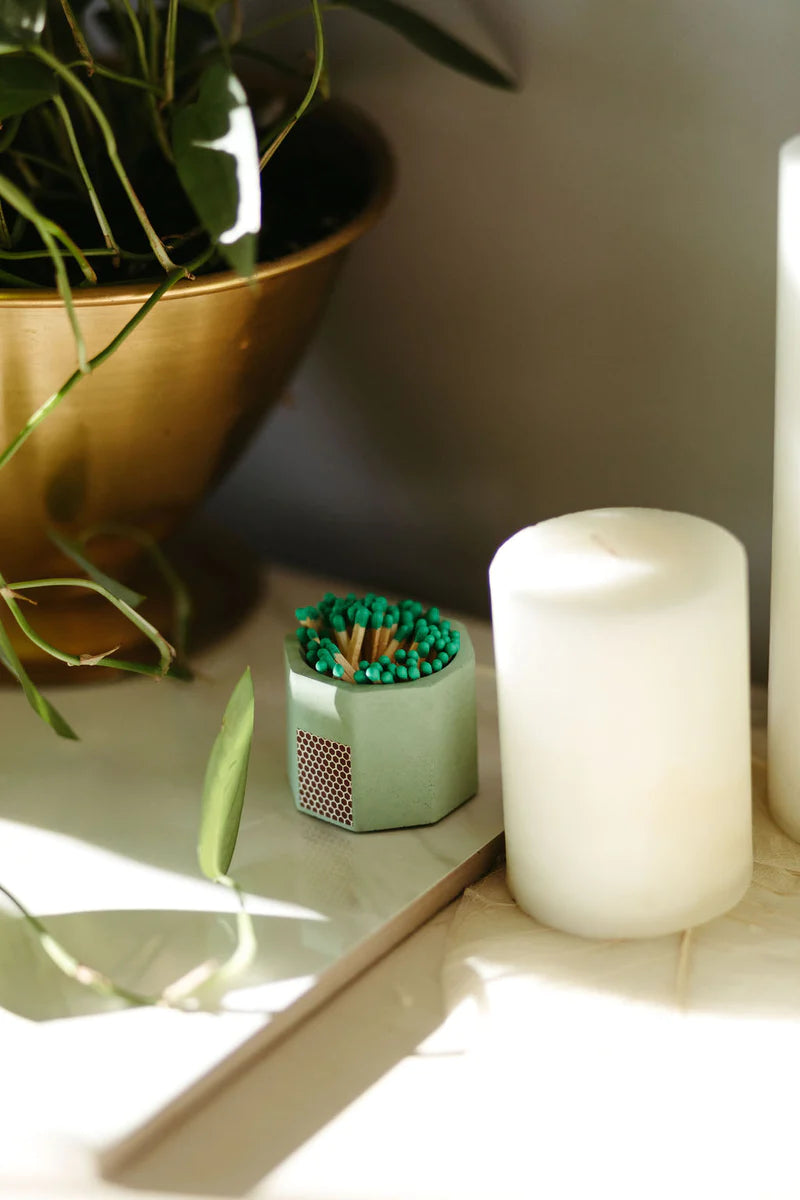 Tenn Prairie Matcha Match Holder w/ Striker and Green Matches
