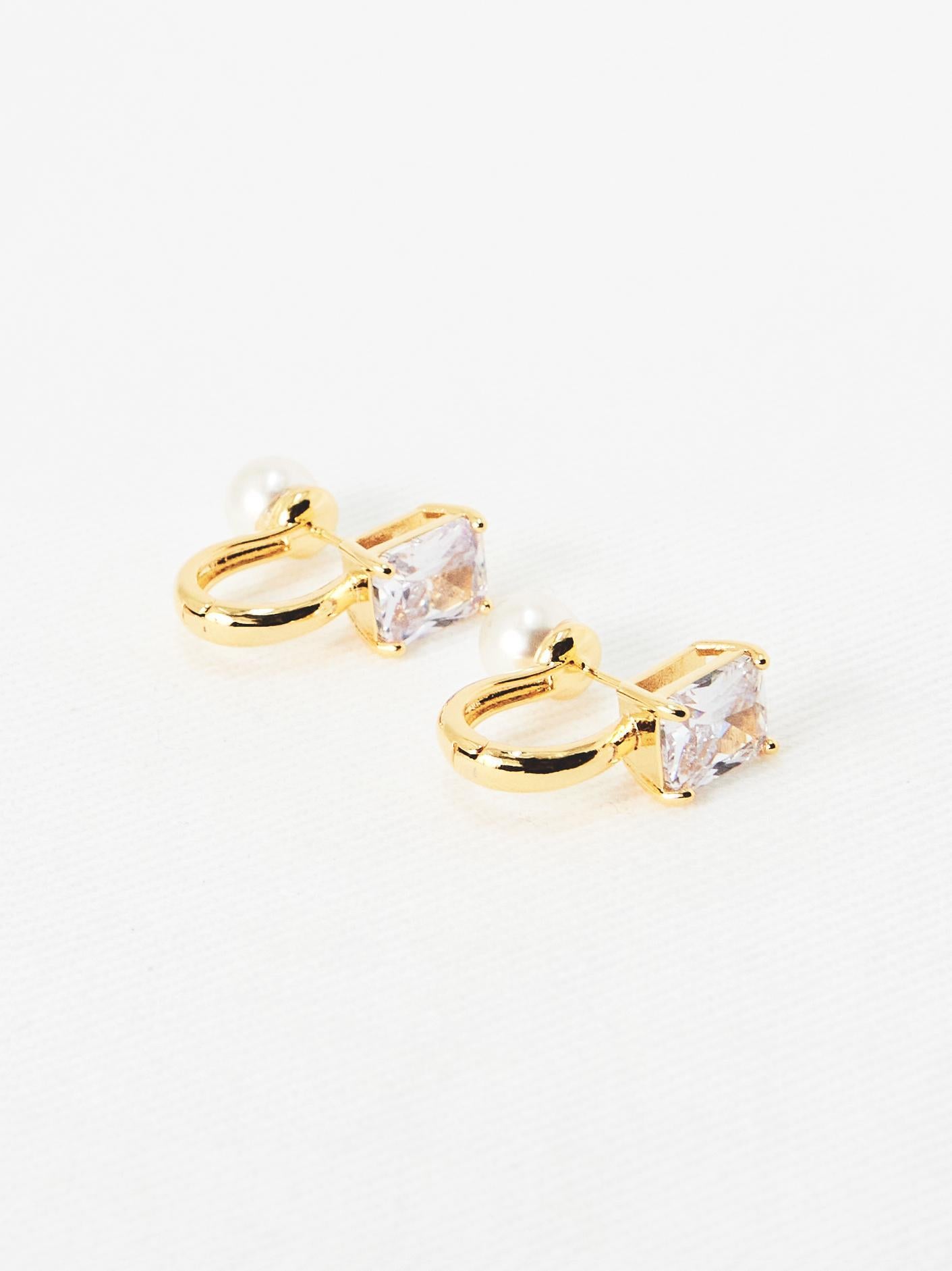 Diamond Pearl Earring