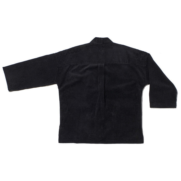 VINTAGE CASUAL CORDUROY ROBE - BLACK (M)