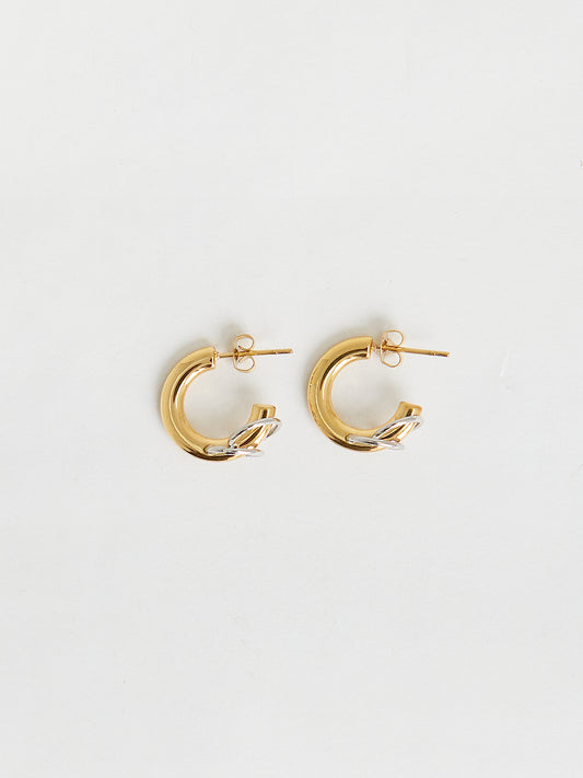 Chain Drop Hoop Earrings