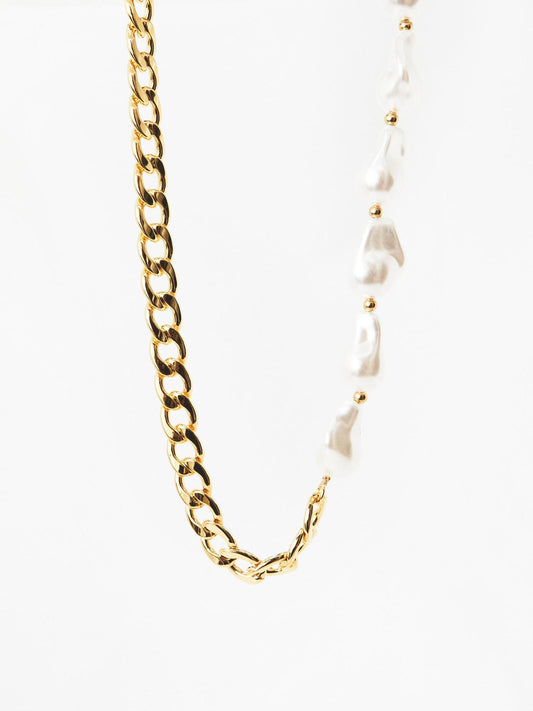 Gold Chain with Pearl Necklace