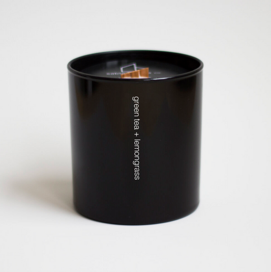 green tea + lemongrass tumbler candle