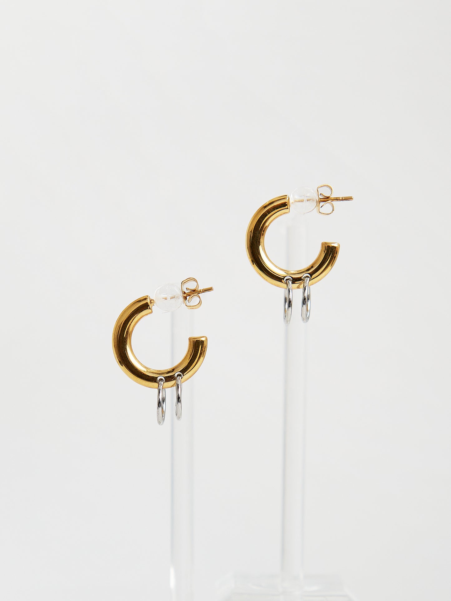 Chain Drop Hoop Earrings