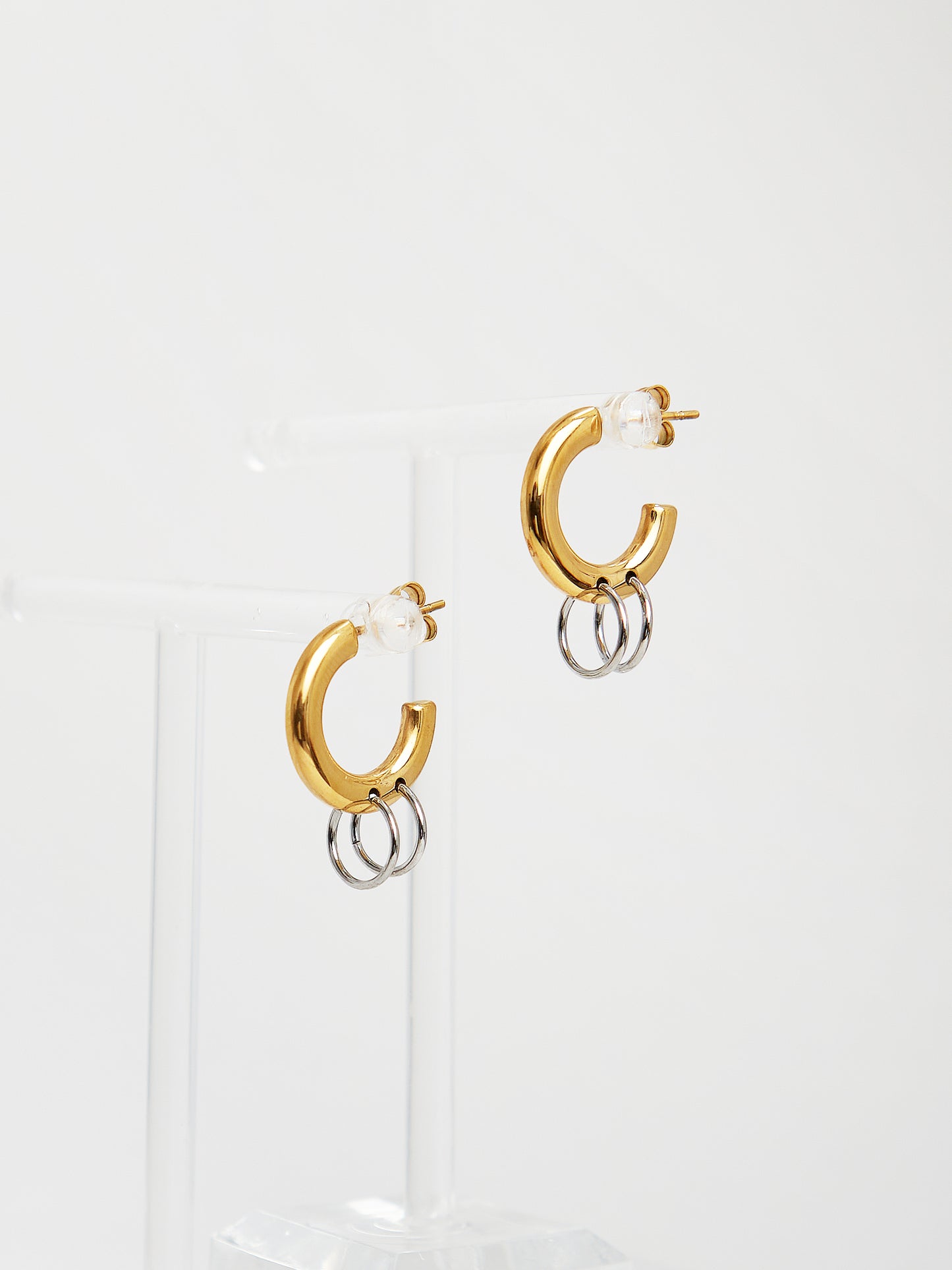 Chain Drop Hoop Earrings