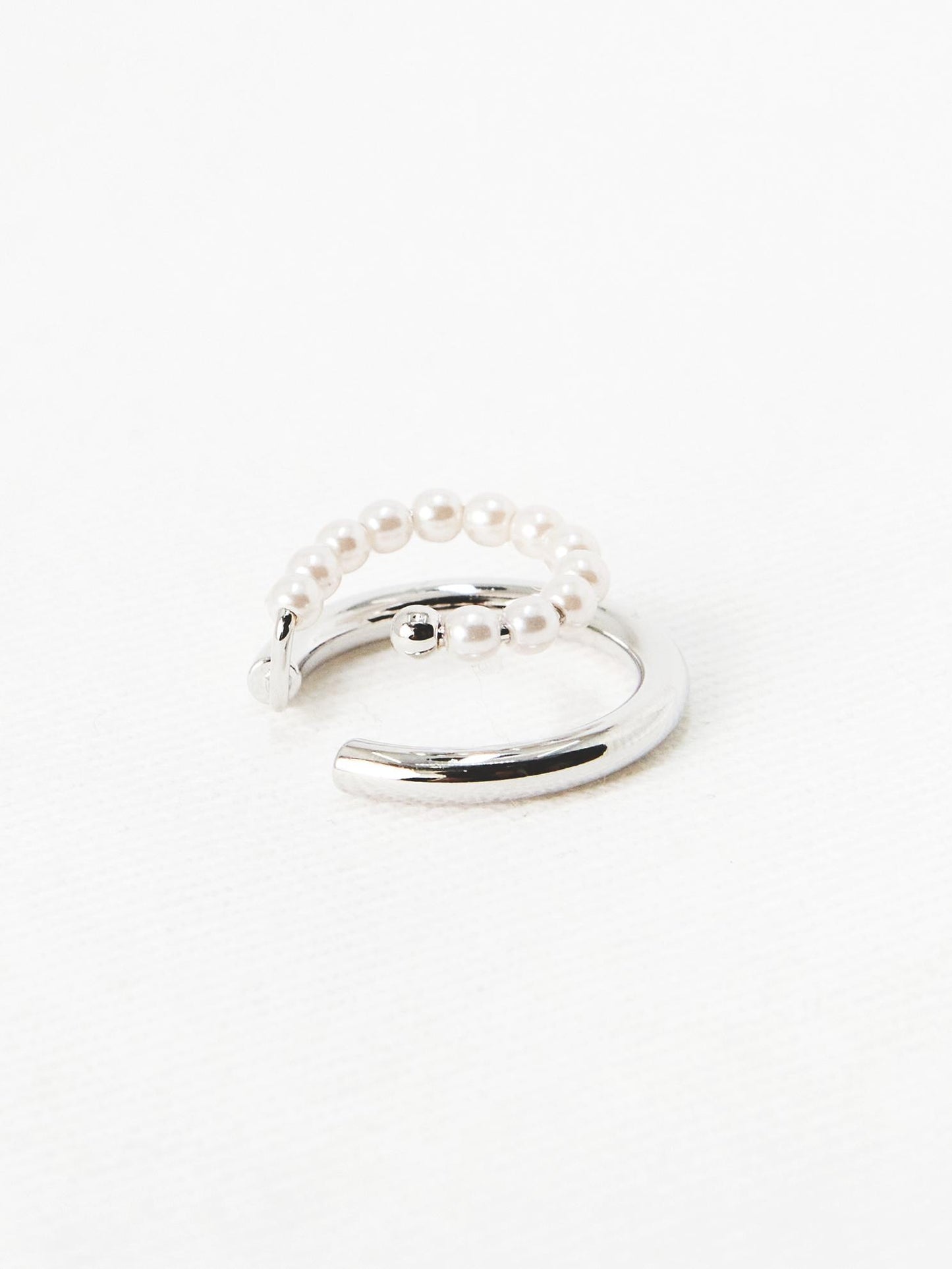 Silver Pearl Ear Cuff