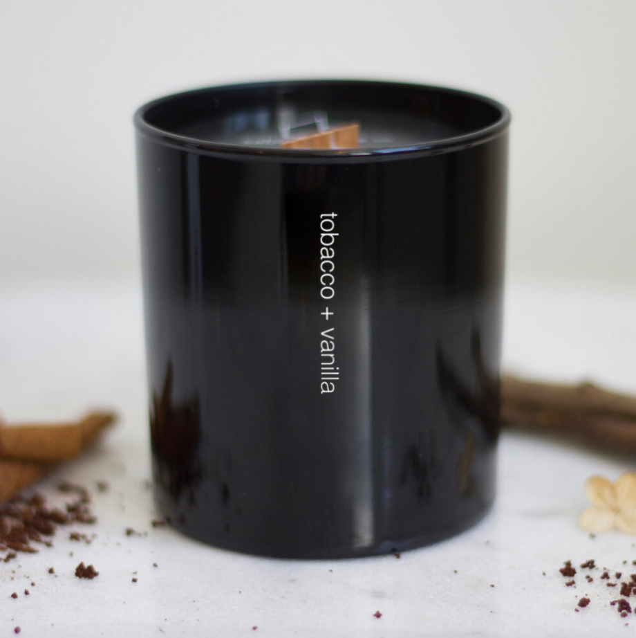 tobacco + vanilla tumbler candle