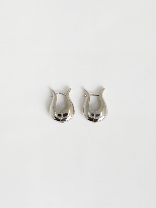 Puffed Clip Earrings (Silver)