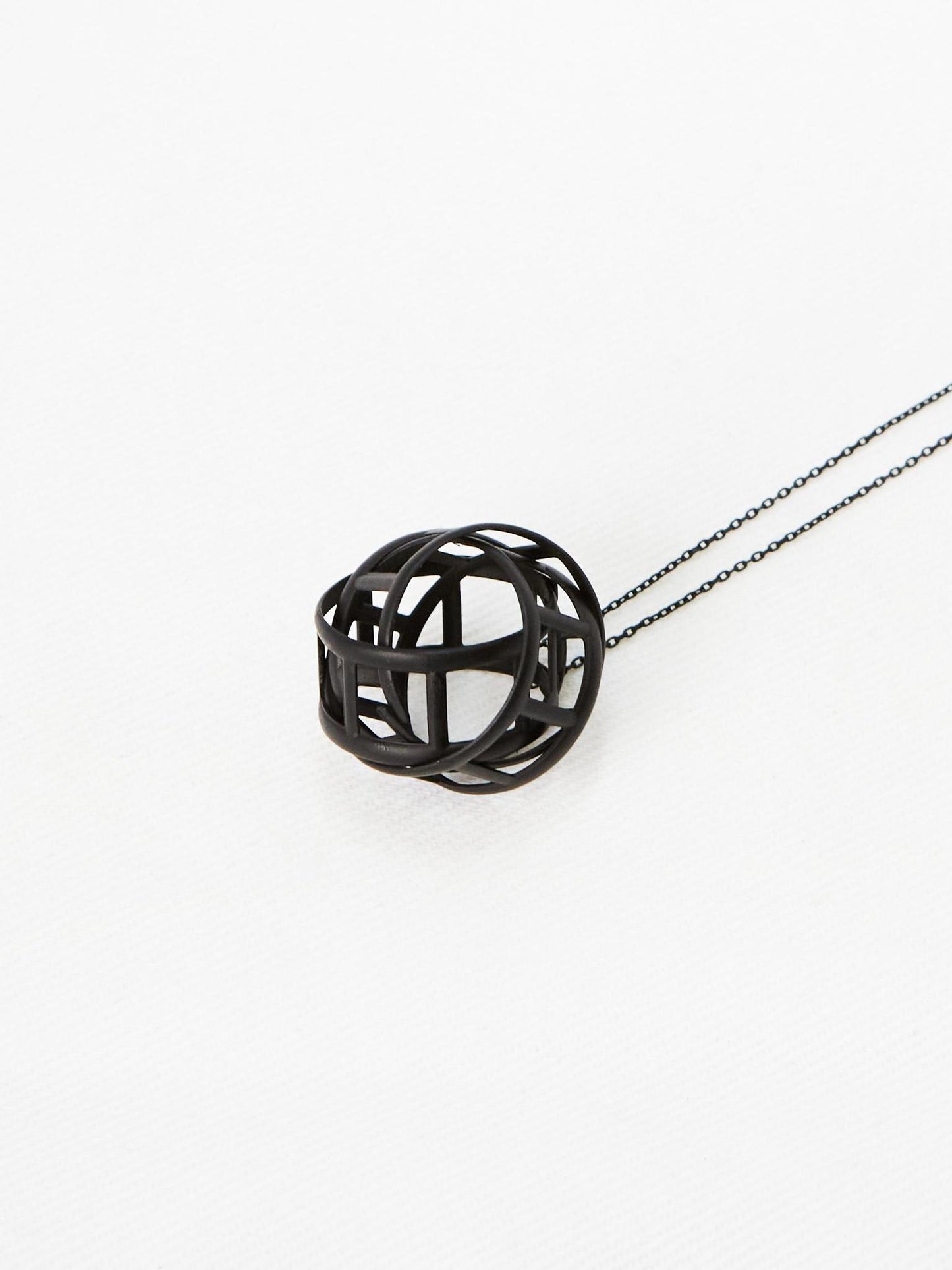 Black Hollow Ball Necklace