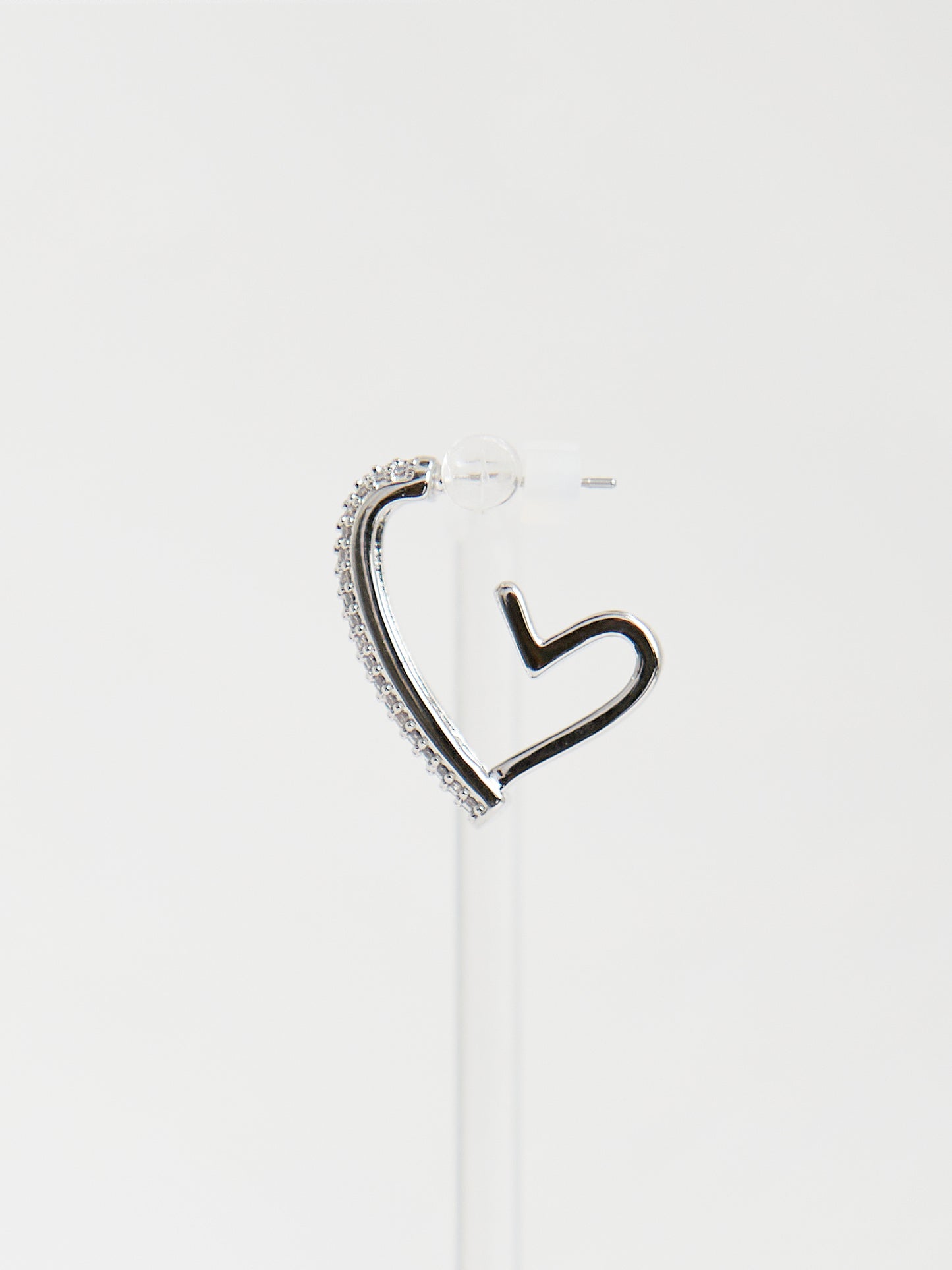 Heart Post Earrings (Silver)