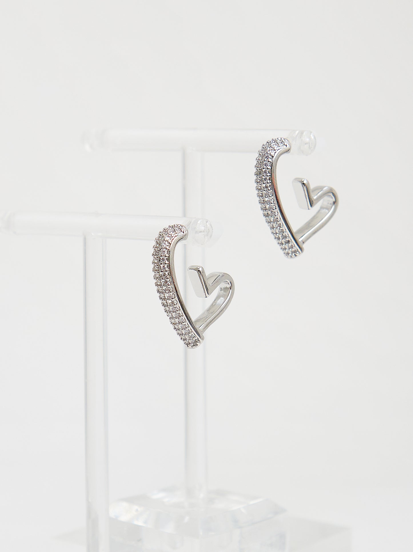 Heart Post Earrings (Silver)
