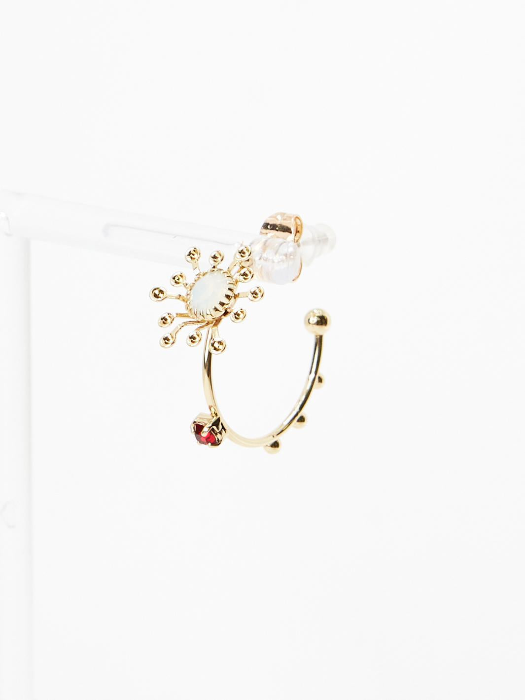 Opal Flower Hoops