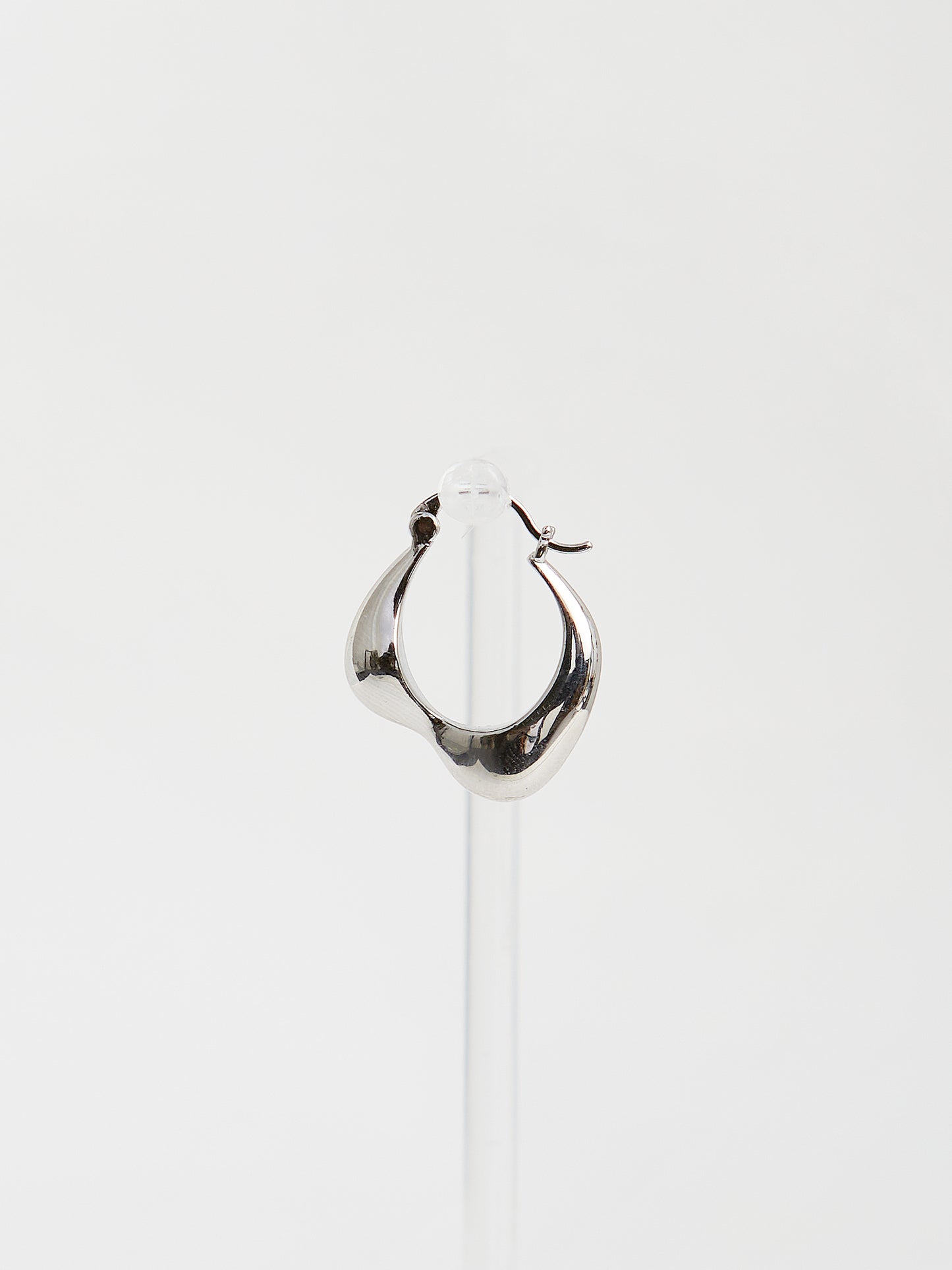 Chunky Hoop Earrings (Silver)