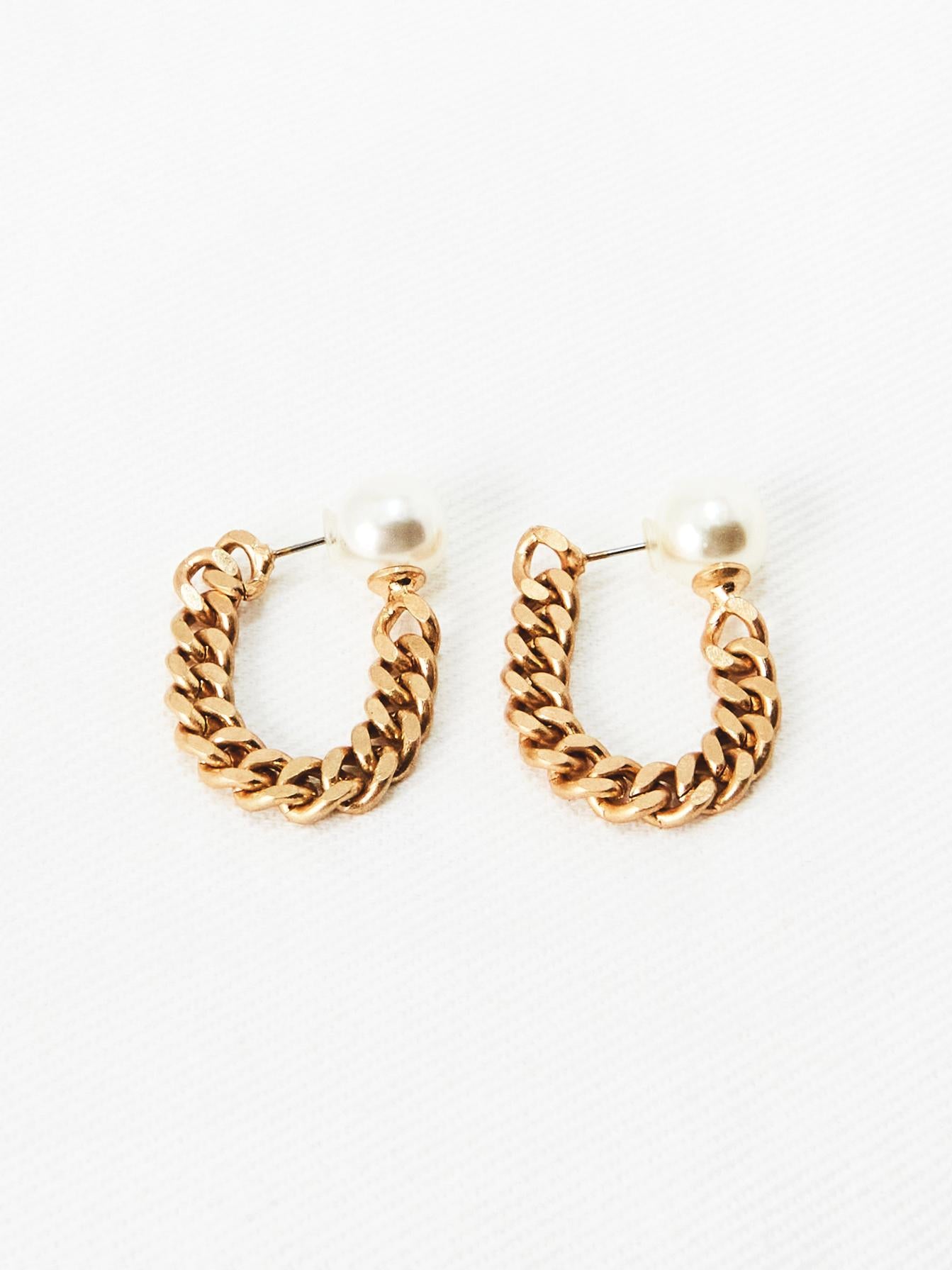 Matte Chain Pearl Earring