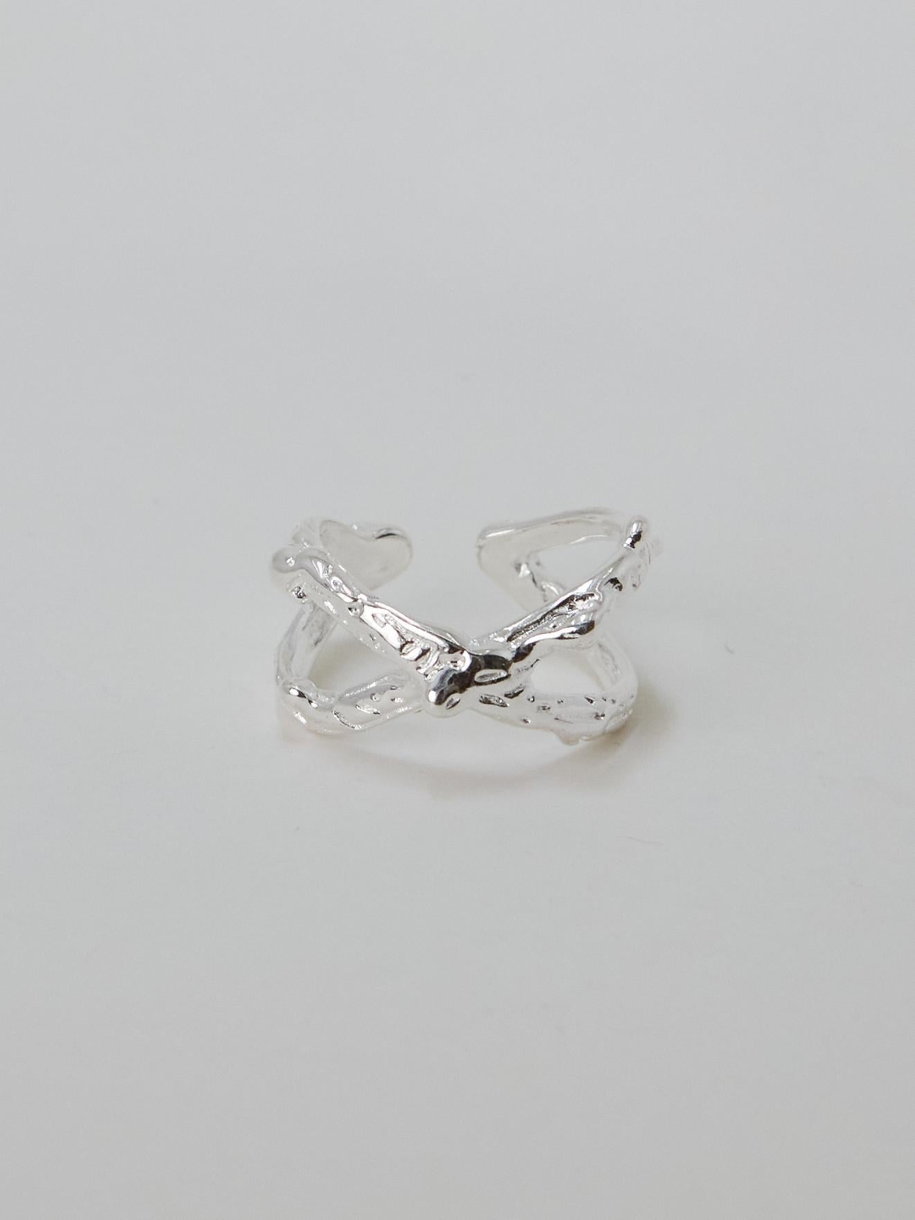 X Silver Ring