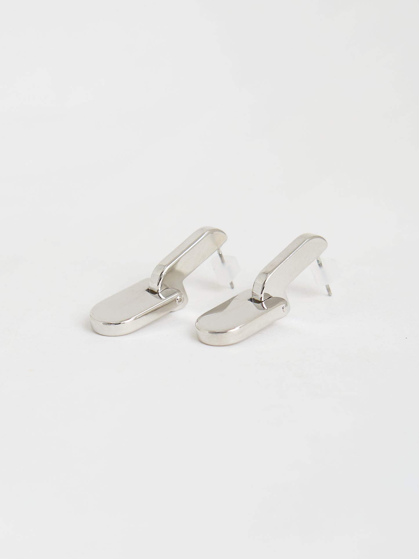 Plate Drop Earrings (Silver)