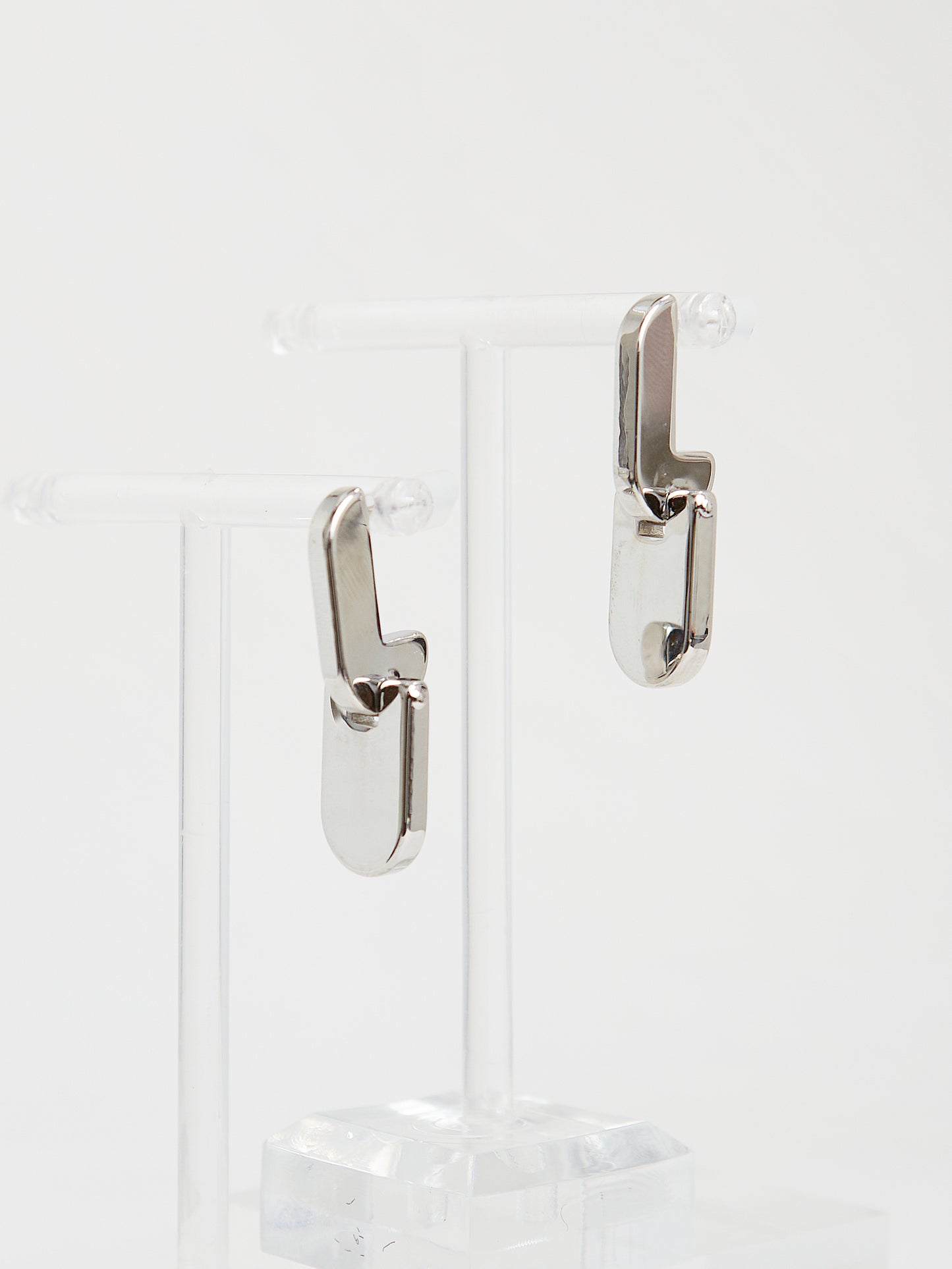 Plate Drop Earrings (Silver)