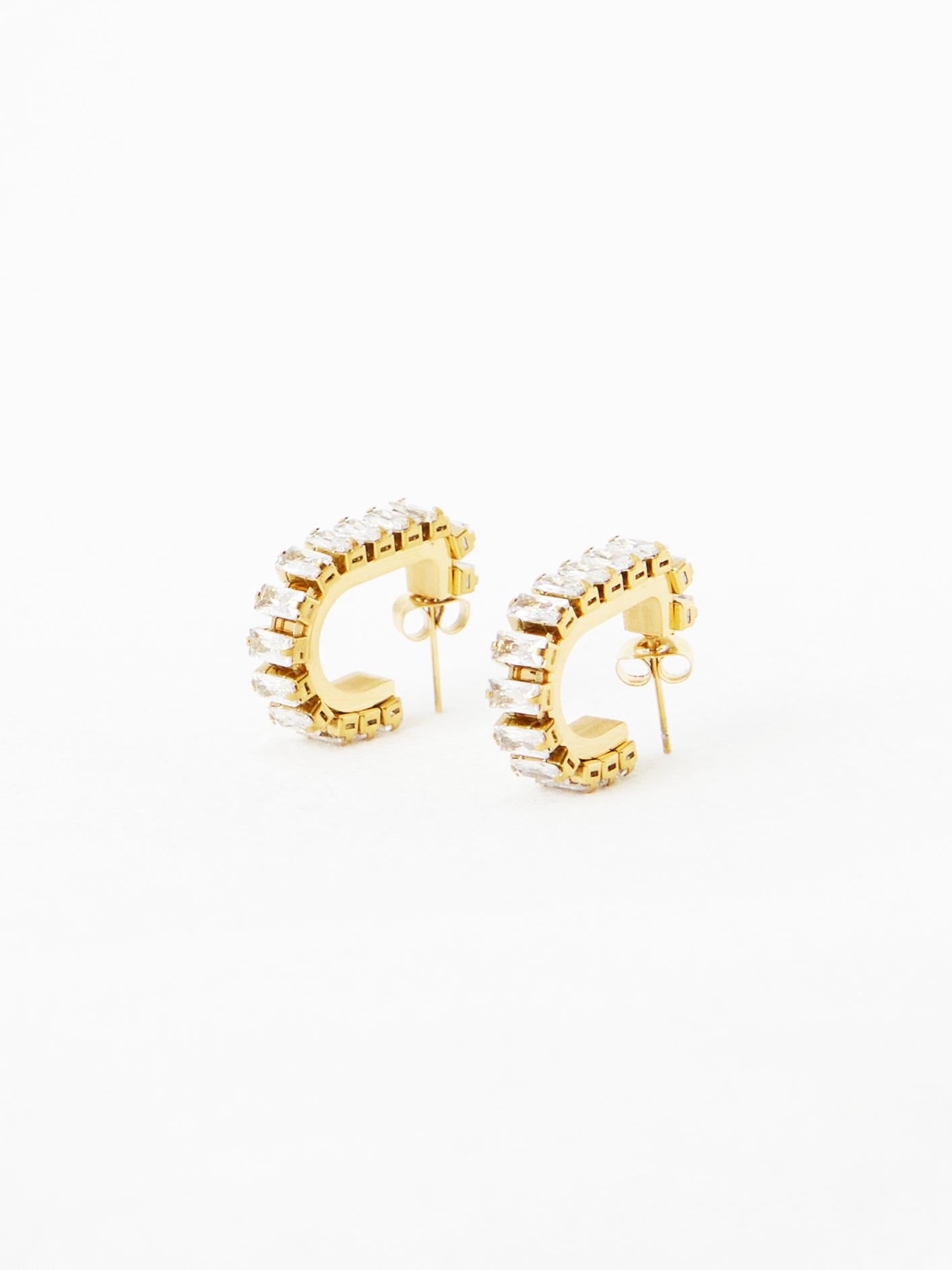 Cubic U Hoop Earrings