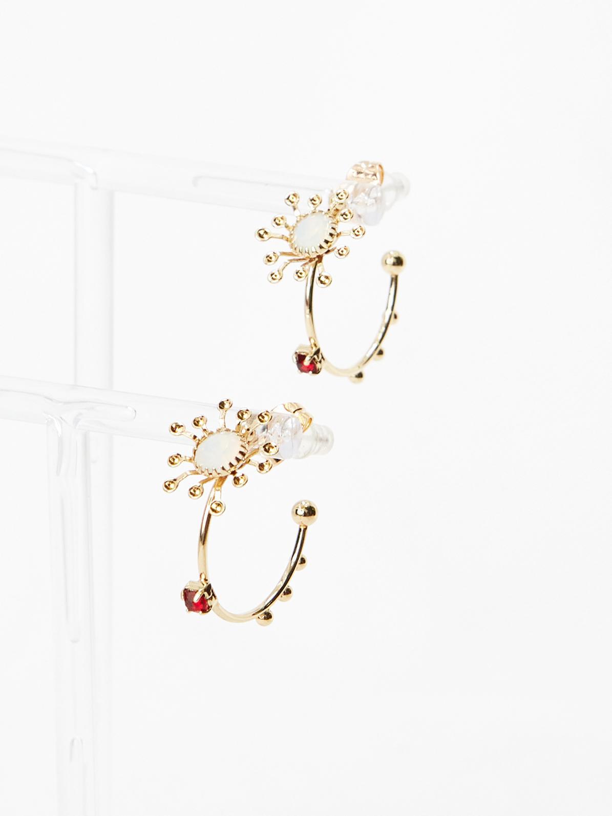 Opal Flower Hoops
