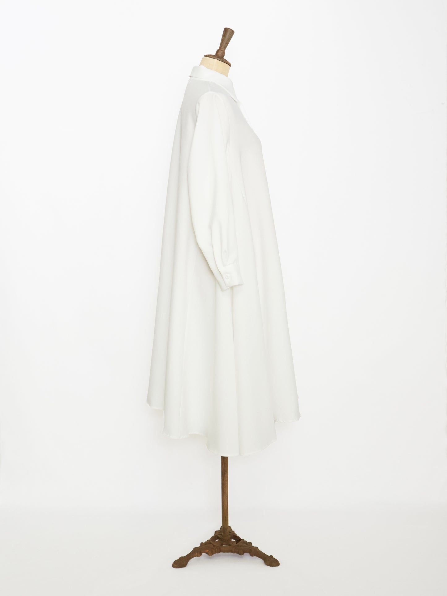 Flare Shirt Dress (White)