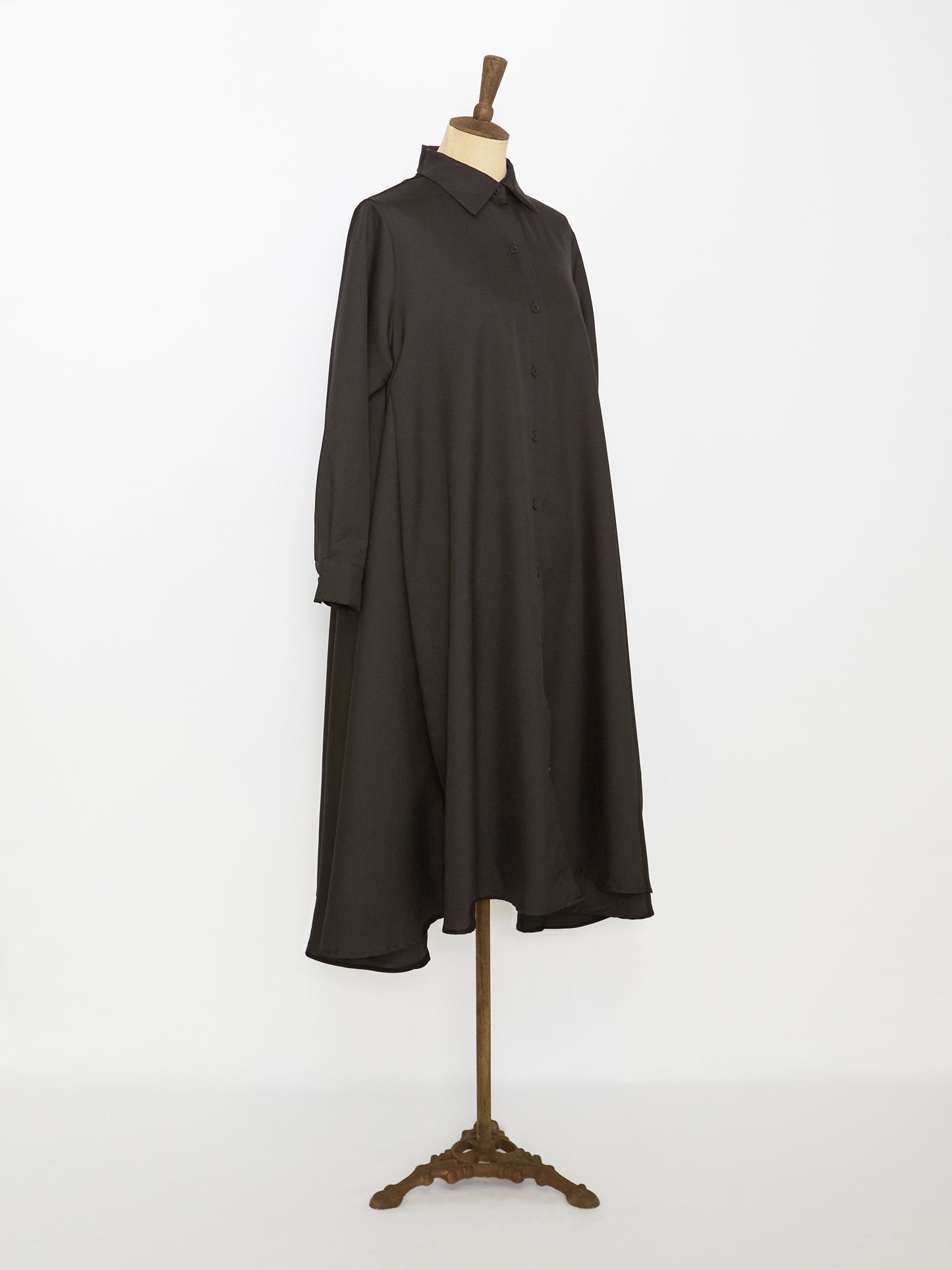 Flare Shirt Dress (Black)