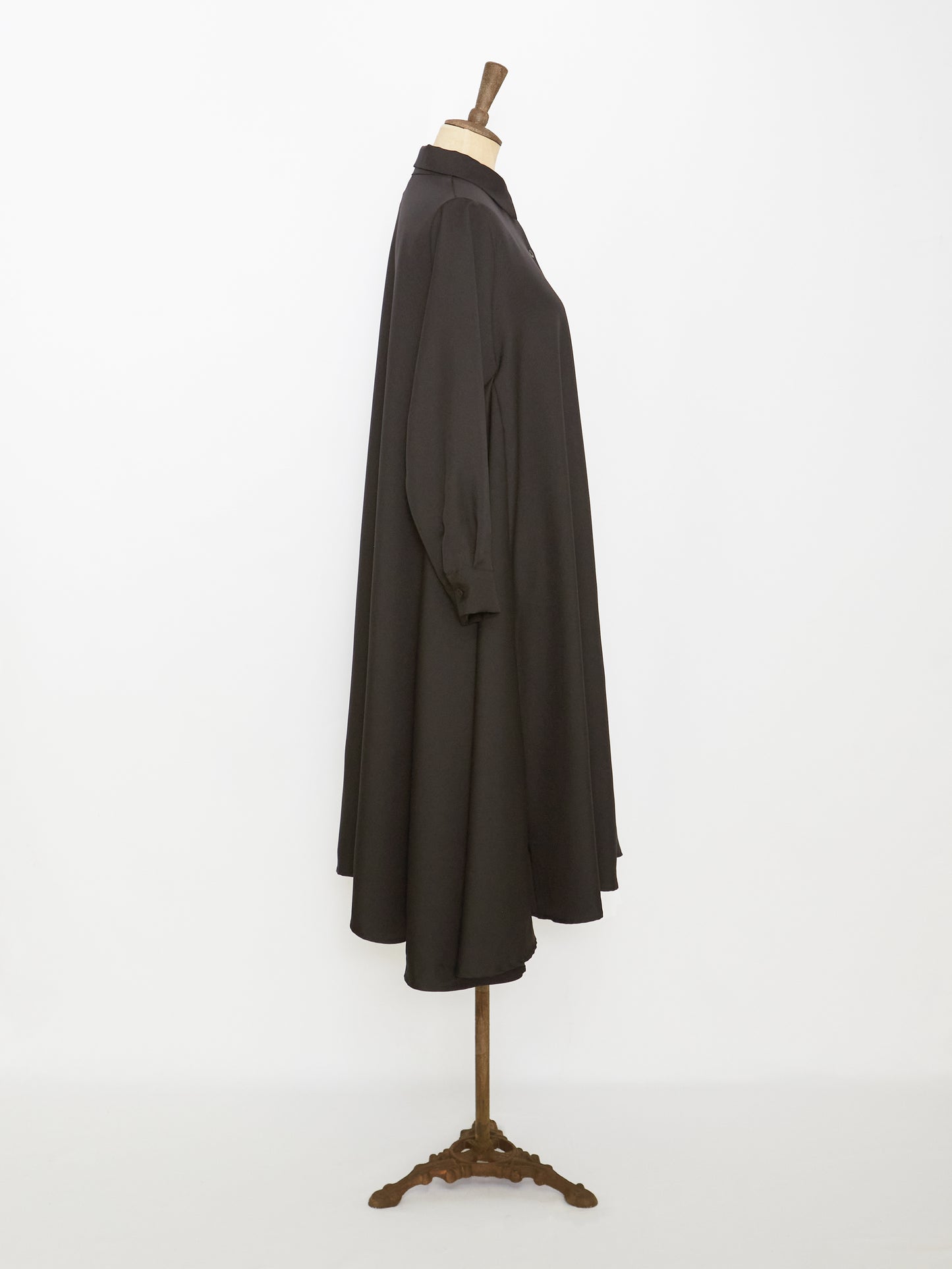 Flare Shirt Dress (Black)