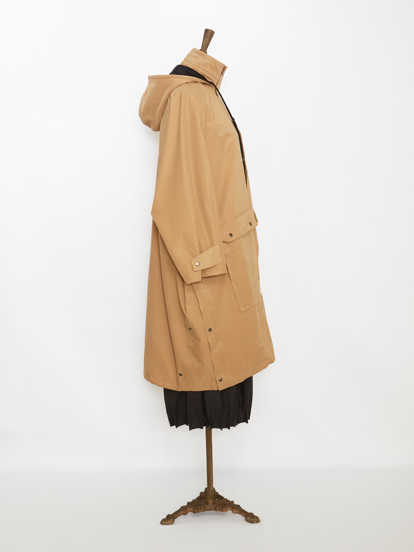 Hoodie Trench Coat (Brown)