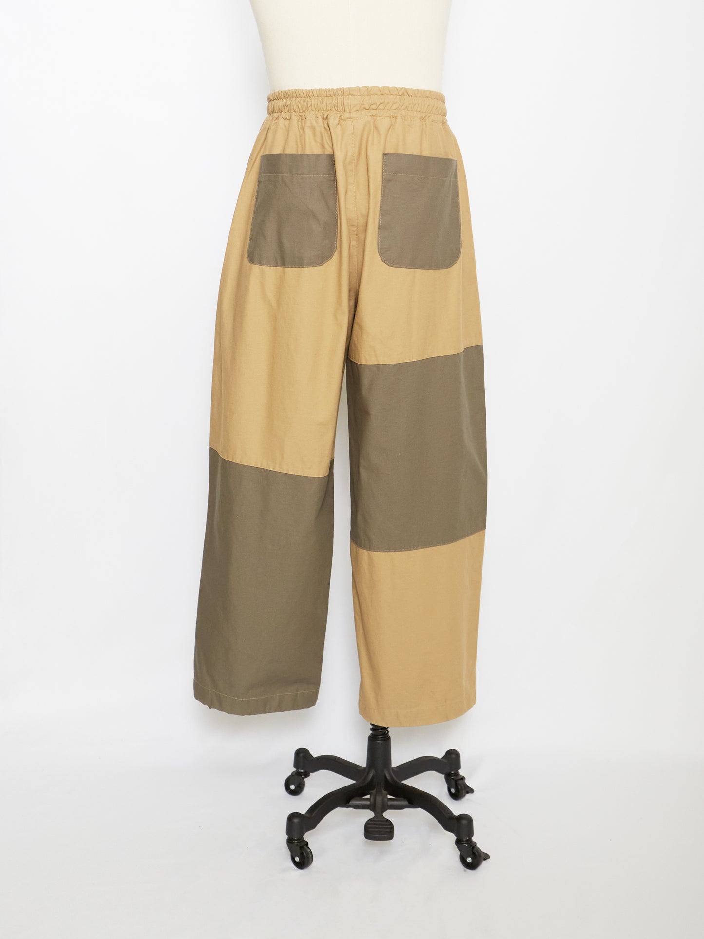 Color Block Trouser Pants (Brown)