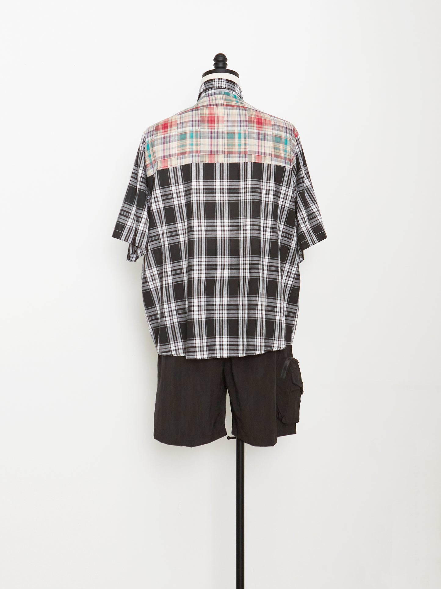 Patchwork Check Shirt (Black)