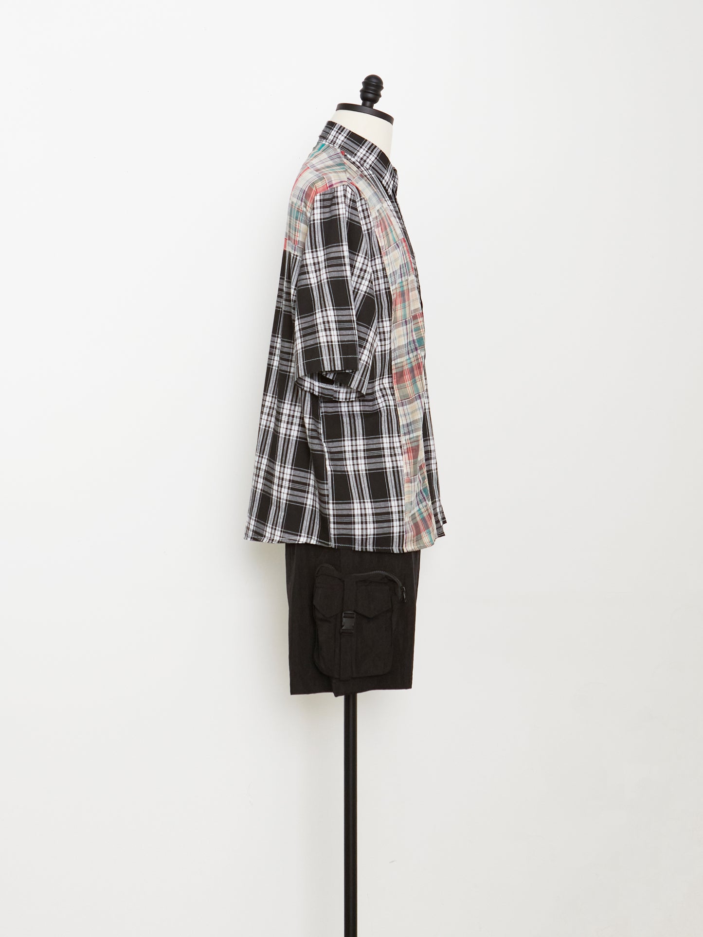 Patchwork Check Shirt (Black)