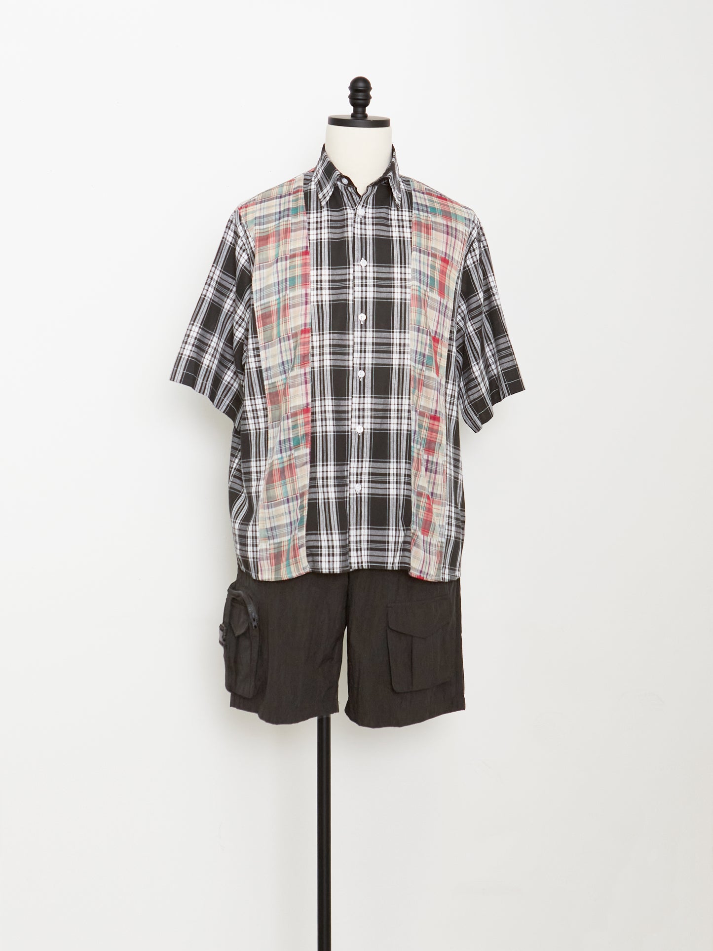 Patchwork Check Shirt (Black)