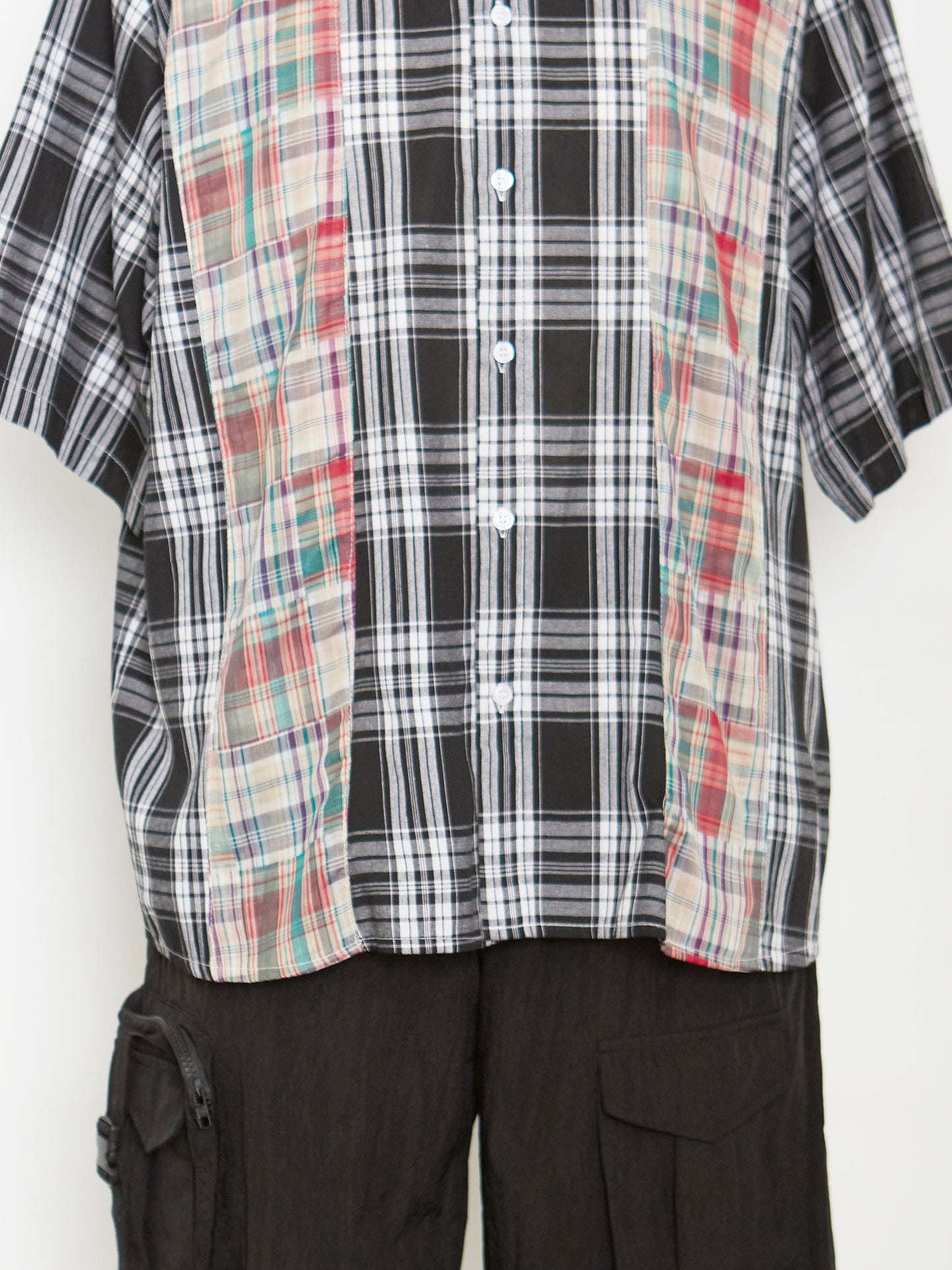 Patchwork Check Shirt (Black)