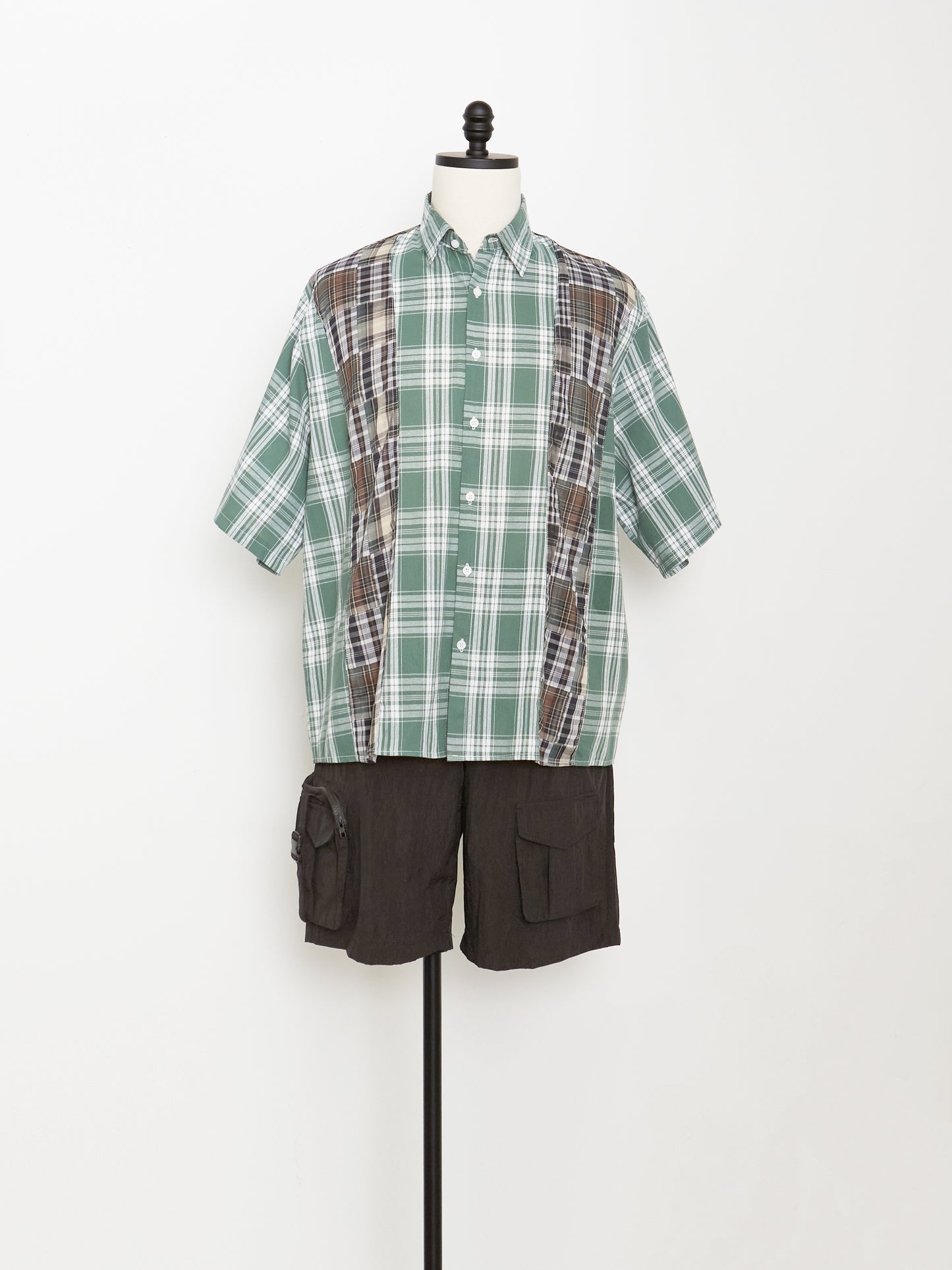 Patchwork Check Shirt (Green)