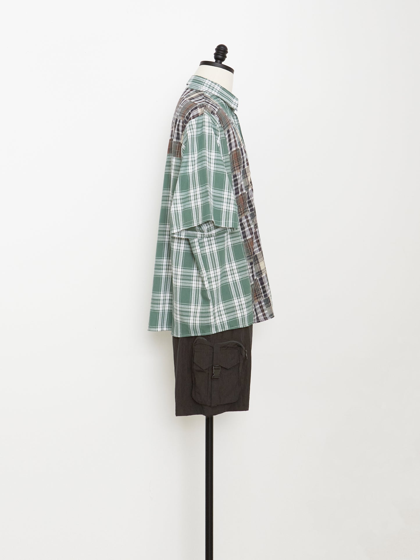 Patchwork Check Shirt (Green)