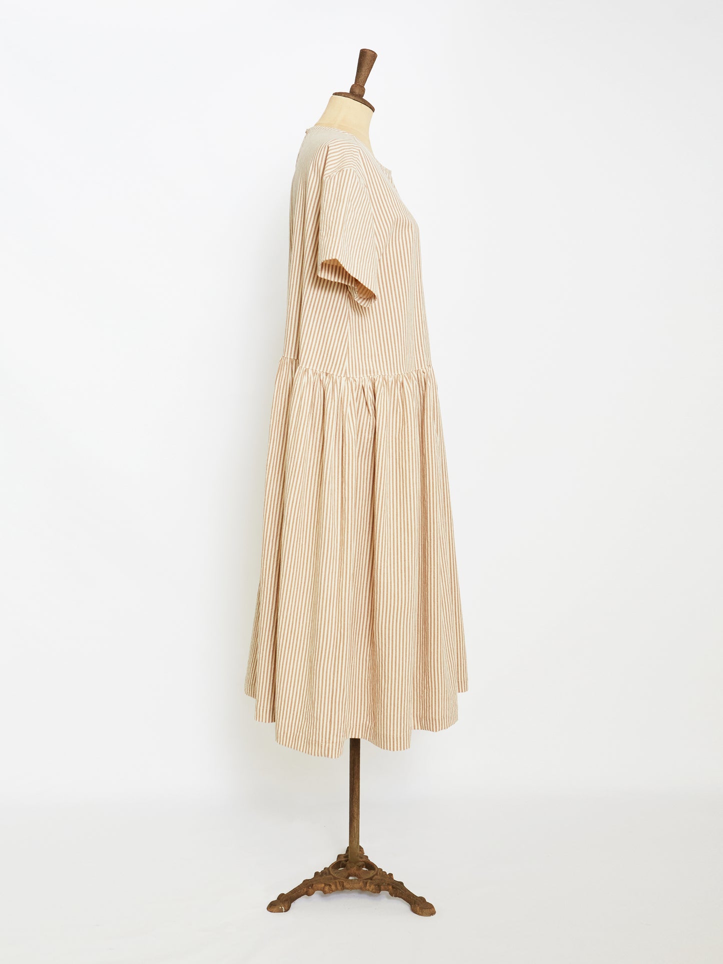 Striped Summer Dress (Beige)