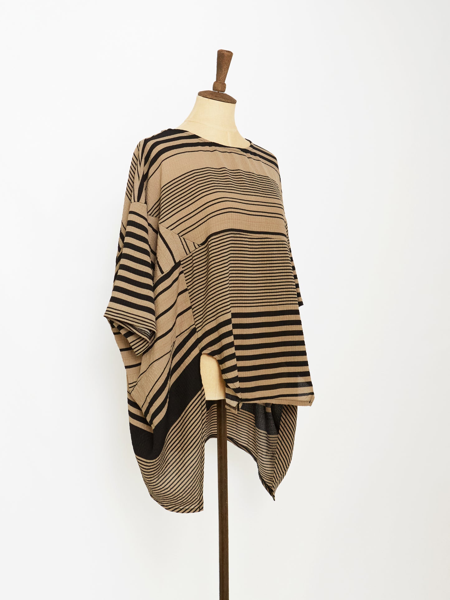 Stripe Poncho Style Top