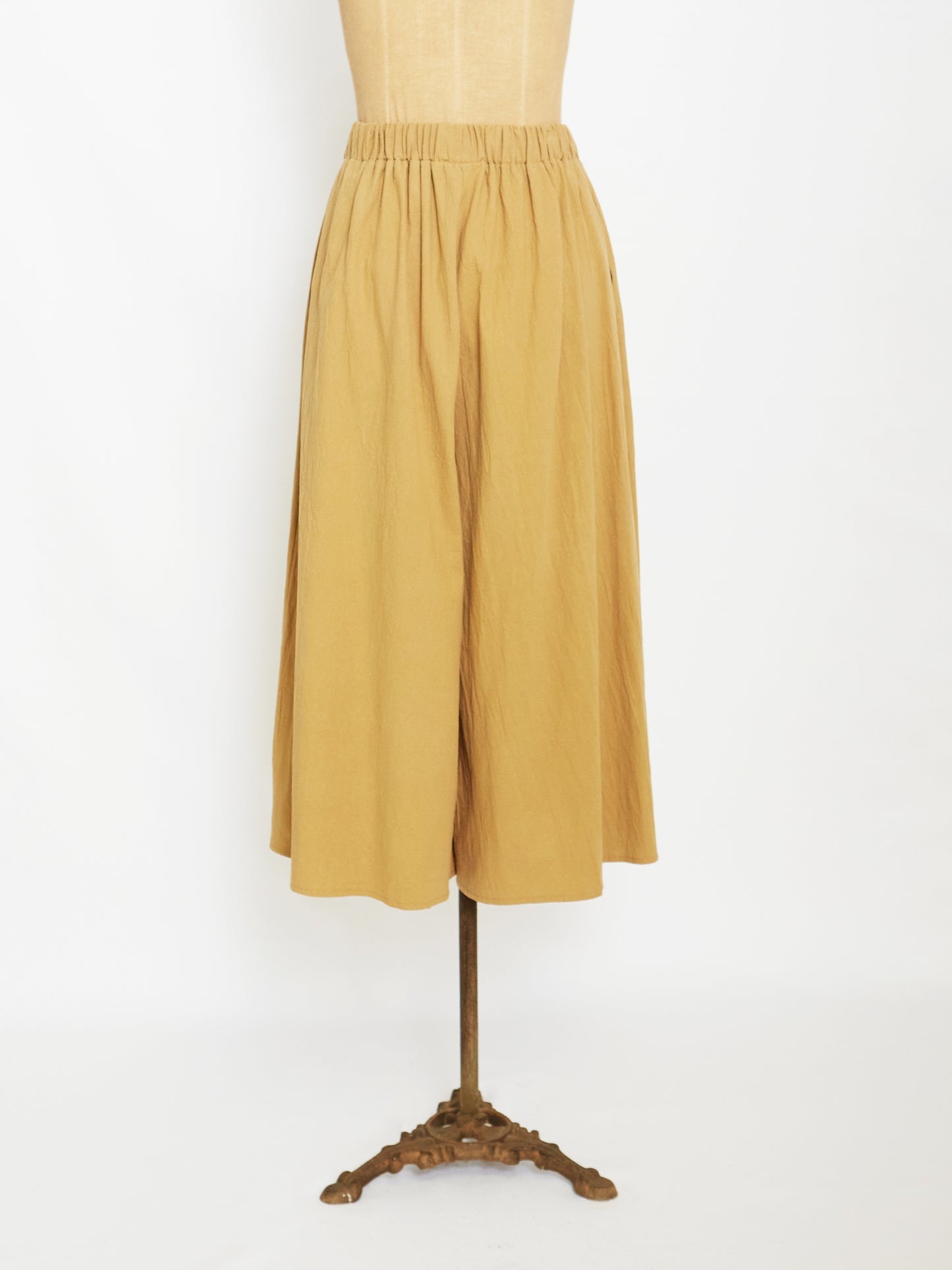 Cotton Wide Pants (Mustard)
