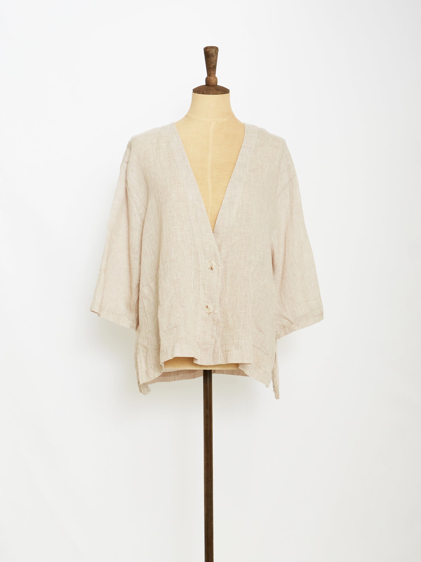 Check Linen Jacket