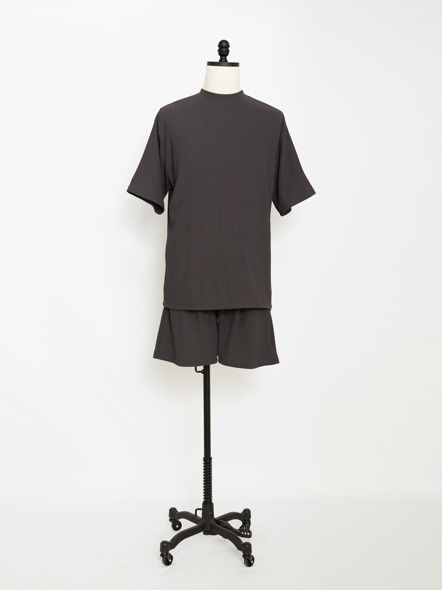 Pleats Cotton Set Top (Charcoal)