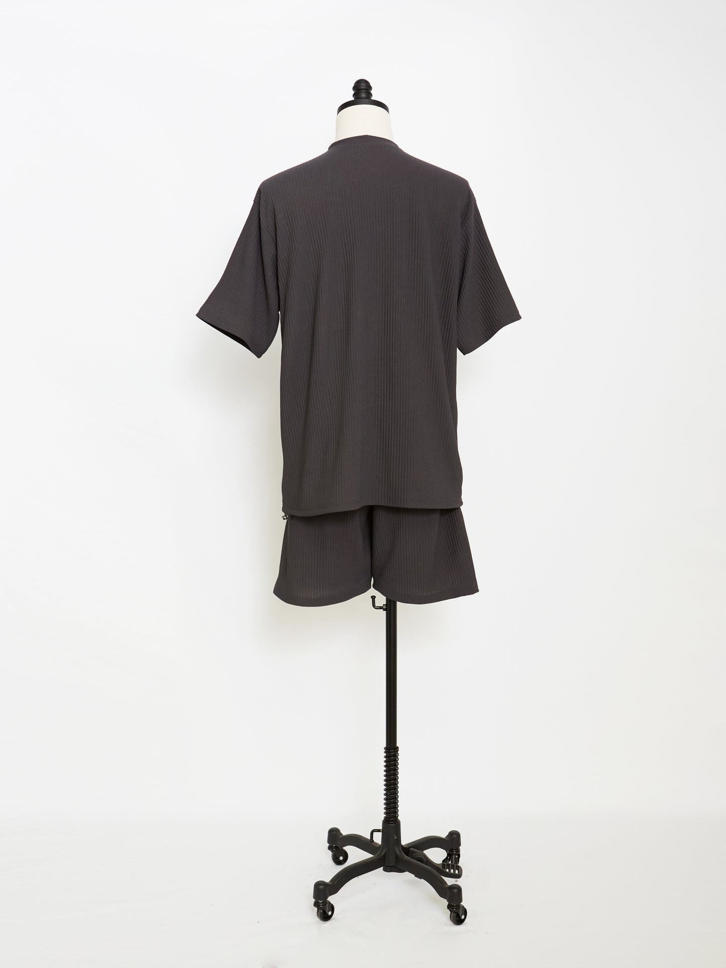 Pleats Cotton Set Top (Charcoal)