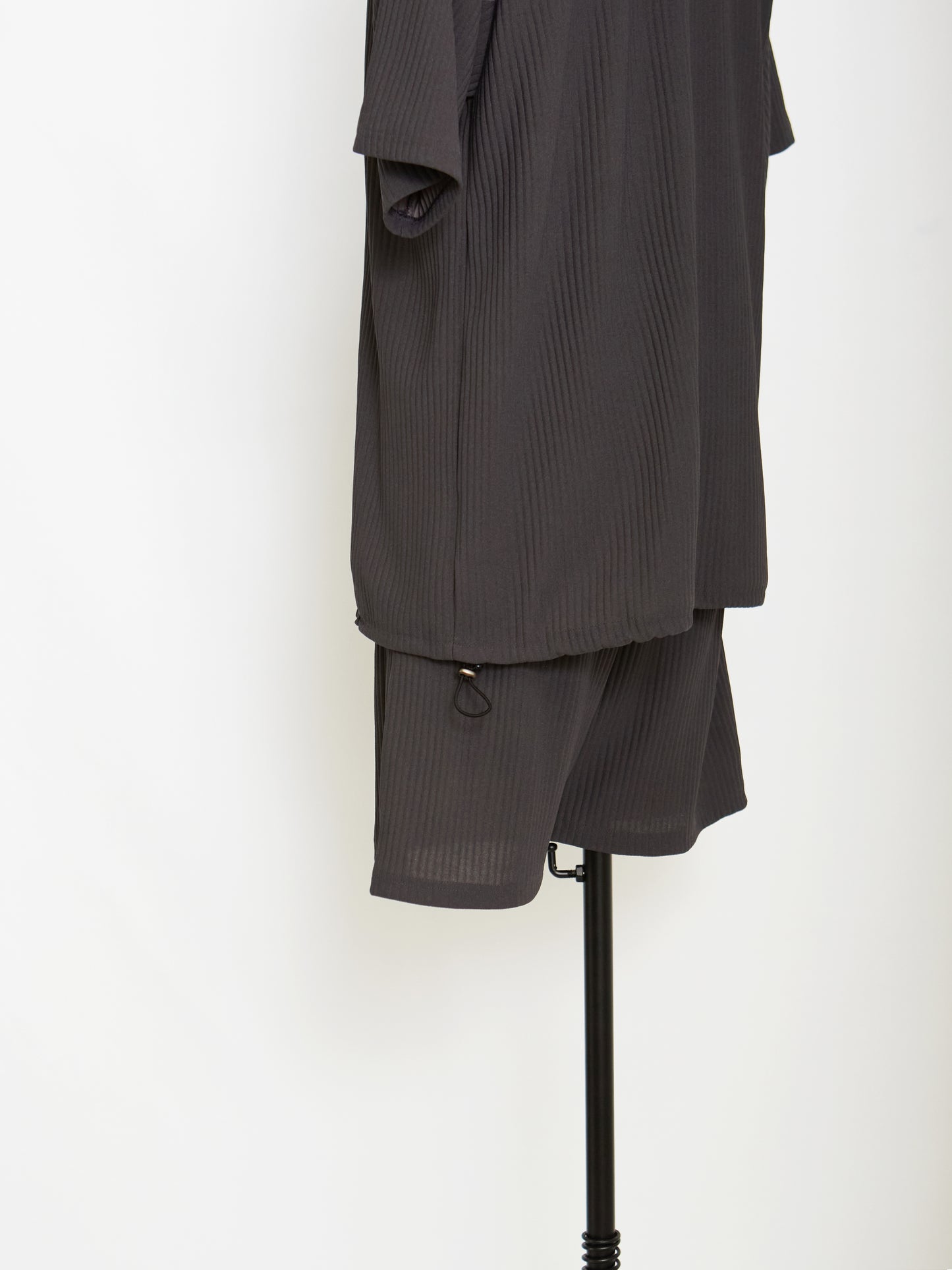 Pleats Cotton Set Top (Charcoal)