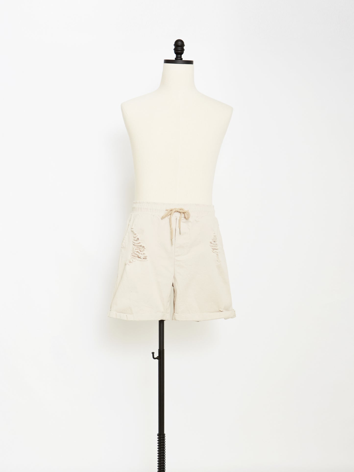 The Distressed Shorts (Beige)