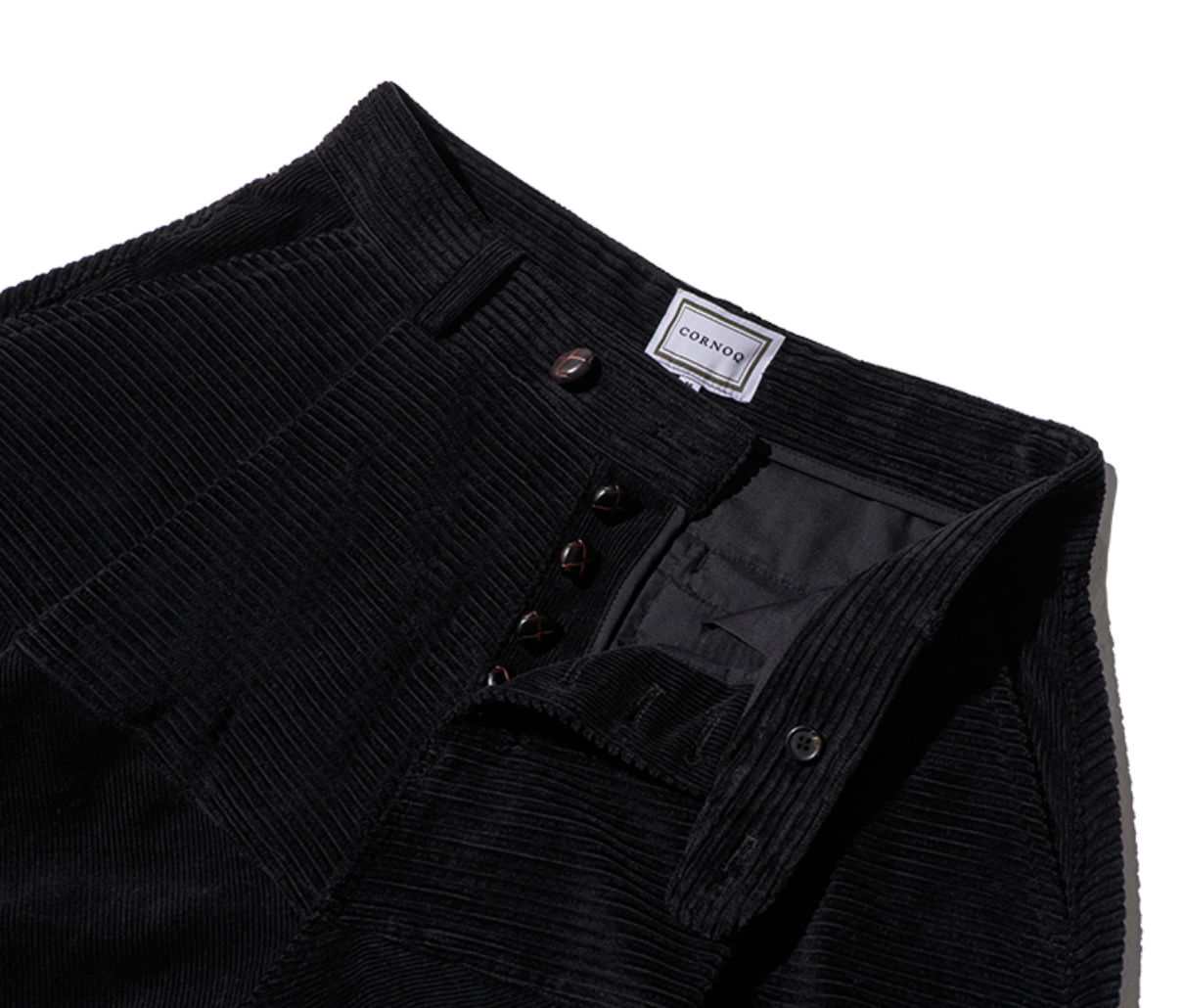 MIXED CORDUROY PATTEN BAGGY PANTS - BLACK (M/L)