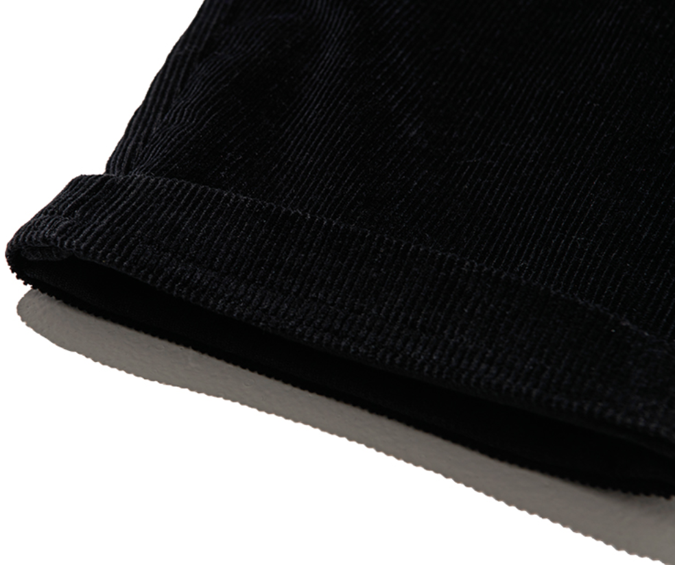 MIXED CORDUROY PATTEN BAGGY PANTS - BLACK (M/L)