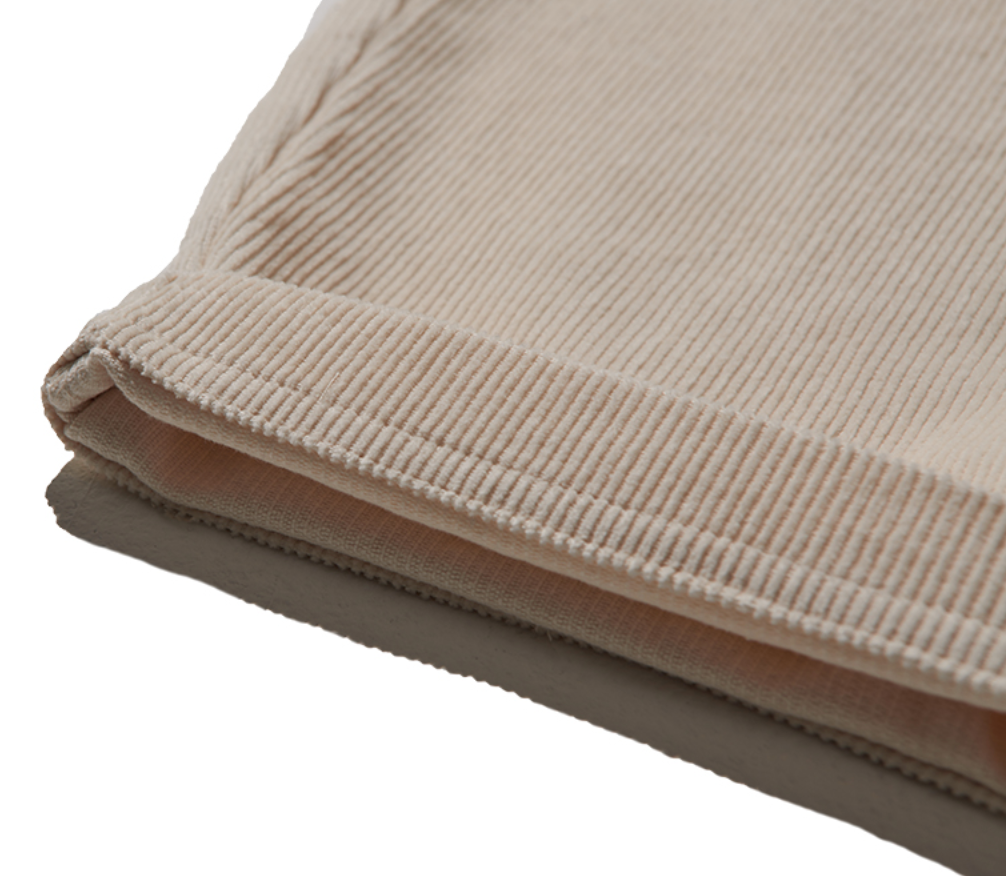 MIXED CORDUROY PATTEN BAGGY PANTS - IVORY (MEDIUM)